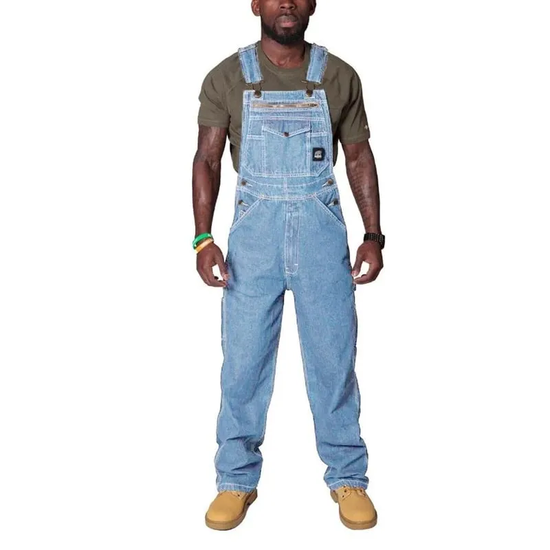 Kakan - New European and American Men's Shoulder Strap Jeans Men's Clothing Blue Multi Pocket Torn Jumpsuit Long Jeans K34-722 — image 10