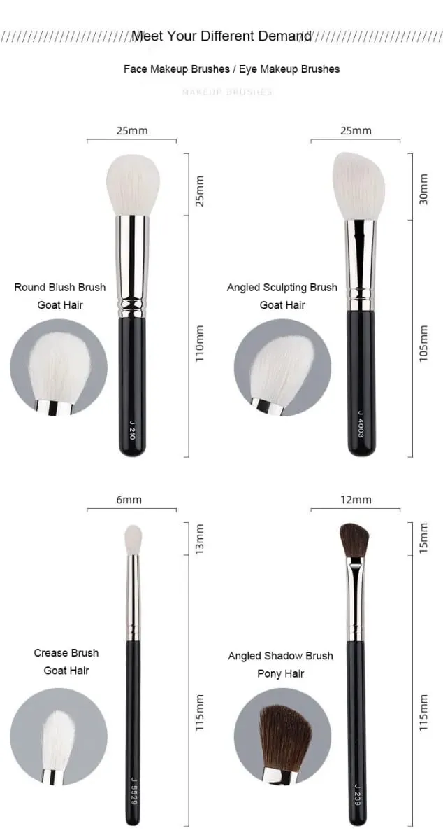 1pc Goat hair Round Blush Makeup brushes Angled sculpting Make up brush contour eyeshadow small smudge eye detail pointed shadow — image 5