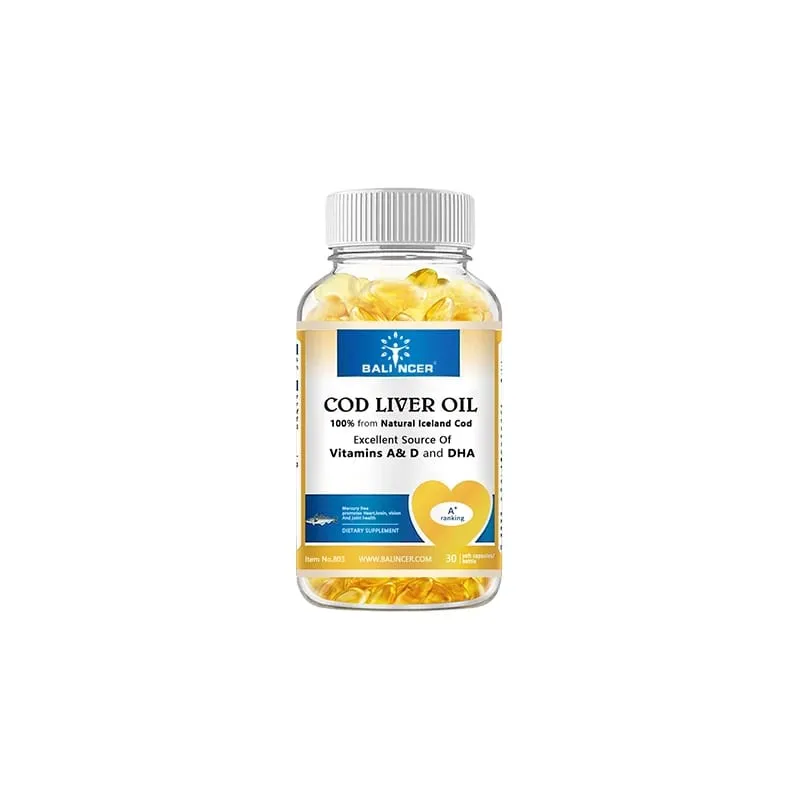 Cod Liver Oil Capsules Vitamins A & D and DHA Support Stress Relief Strengthen The Brain Bones Improve Memory and Intelligence — image 8