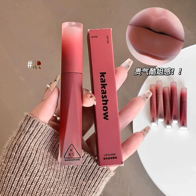 Kakashow Matte Velvet Lip Gloss Waterproof Liquid Lipstick Nude Lips Tint Makeup Lip Glaze Cosmetics Red Lip Stain — image 5
