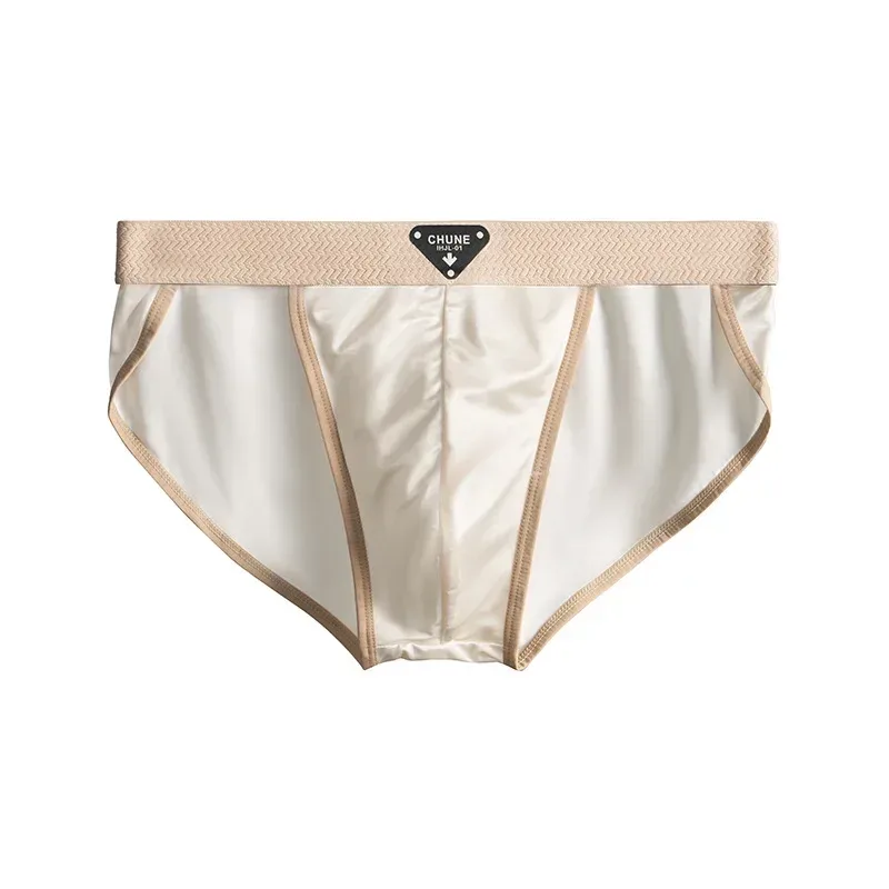 1/3PCS Men's Briefs Satin-like Ice Silk Briefs Summer Smooth Mens Underpants Breathable Quick Drying Panties Sexy U Pouch Briefs — image 21