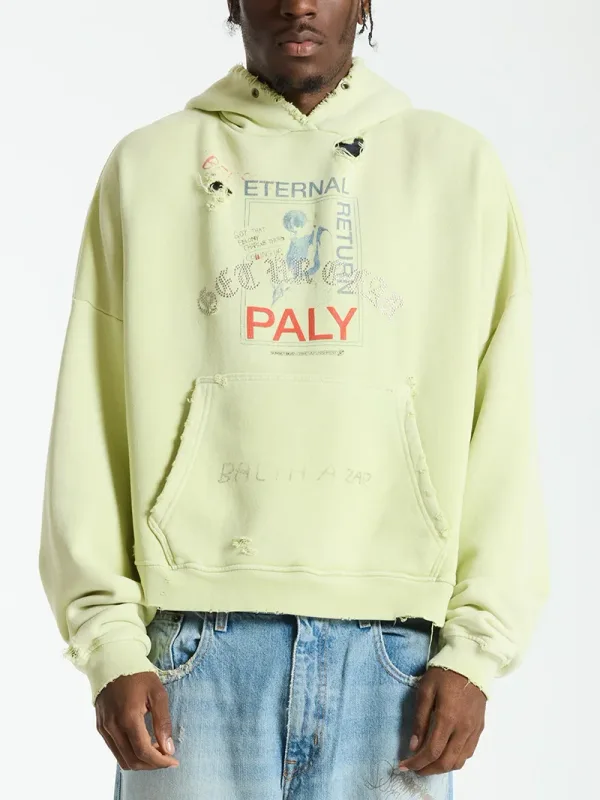Nieuwe Oversize PALY Hoodies Heren Vrouw Gewassen Zwart Beschadigd Beste kwaliteit Casual Vintage Vest Zip Sweatshirts