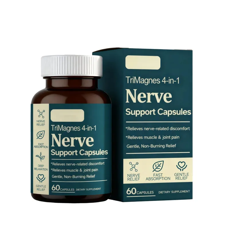 4-i-1 Magnesium nervstödskapslar med citratglycinatmalat och gurkmejaextrakt 60 CT snabbabsorptionsformel