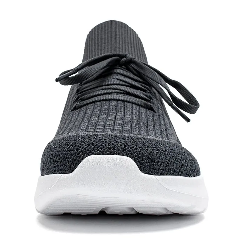 Unisex Running Sneakers Wide Toe Mesh Breathable Walking Shoes Non Slip Lace-Up Hiking Sneakers