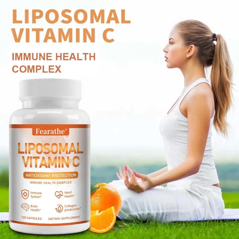 Vitamin C Liposomal tự nhiên - Hệ thống miễn dịch & Tăng cường Collagen Hấp thụ cao Vitamin cho da Ăn chay thuần chay không biến đổi gen