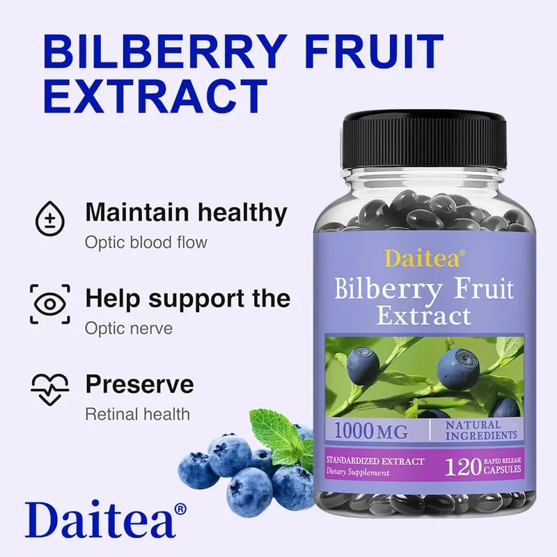 Bilberry Fruit Extract - Supports Eye Health Nourishes Eyes Promotes Healthy Vision Antioxidant Gluten-Free Non-GMO — image 5