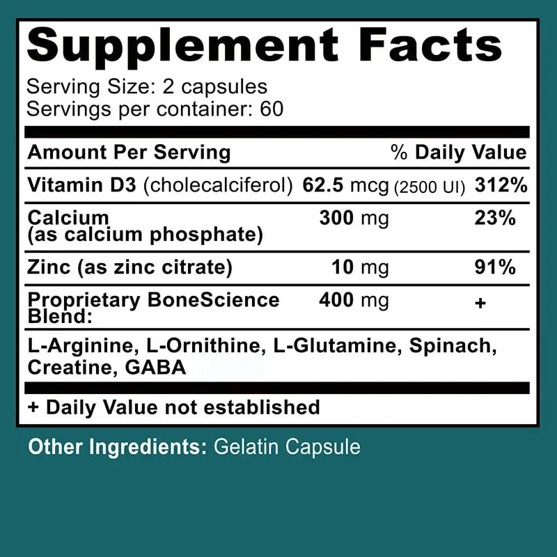 Height Growth Supplement With Vitamins and Calcium Zinc Improves Bone Strength Natural Promotes Growth Improve Immunity Vegan — image 2