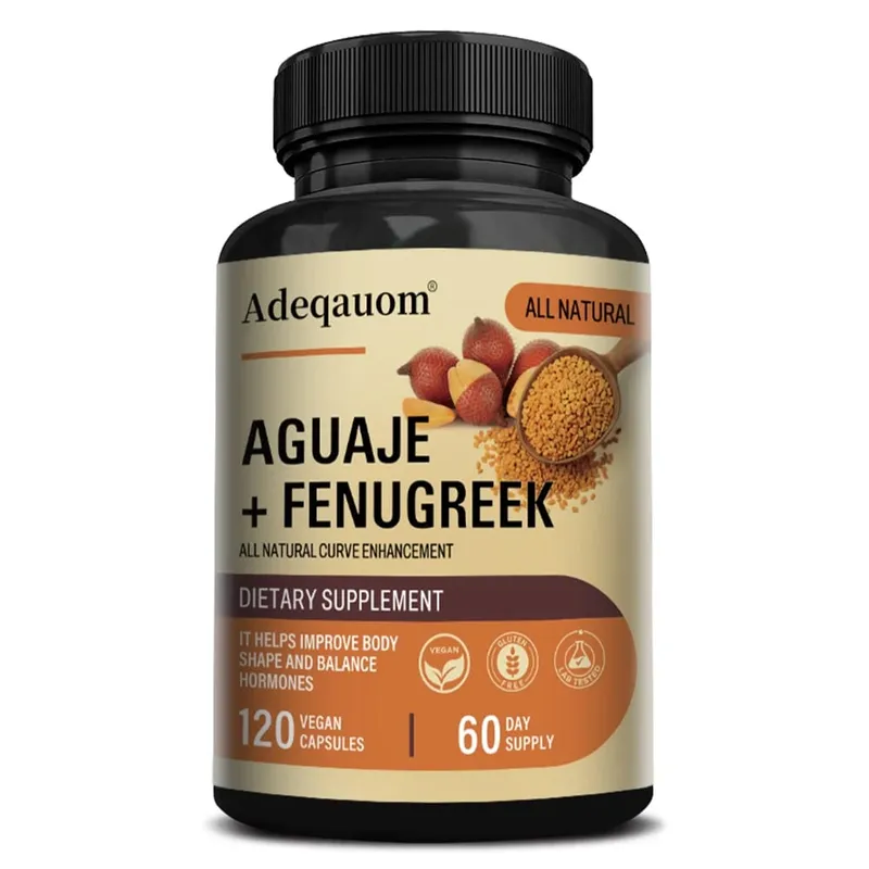 Aguaje + Fenugreek Capsules - 1000mg Υποστηρίζει τους γλουτούς με καμπυλωτό σώμα και στήθος Υποστήριξη ανοσοποιητικής υγείας πλούσια σε πρωτεΐνες και βιταμίνες