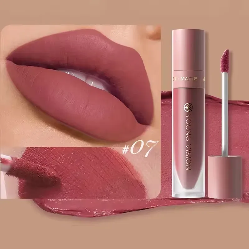Lip Matte 8-Color Velvet Smooth Easy-to-Apply Square Gloss Tube Waterproof Three-Dimensional Sexy Plumping Lipstick Makeup