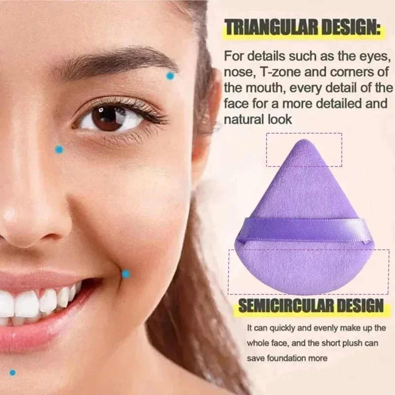 12Pcs Makeup Sponge Velvet Triangle Powder Puff Face Finger Puffs Mini Beauty Egg Liquid Foundation Tools Make Up Accessories — image 2