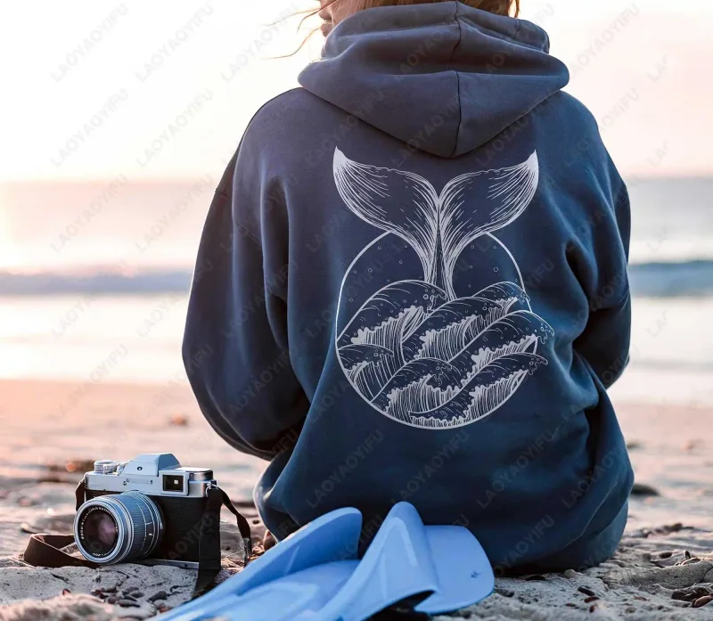 Whale Fish Sea Life Hoodie Pullover for Ocean Lovers Men Women Gift Diving Coconut Beachy Girl Autumn Fashion Sweatshirt Gifts — image 5