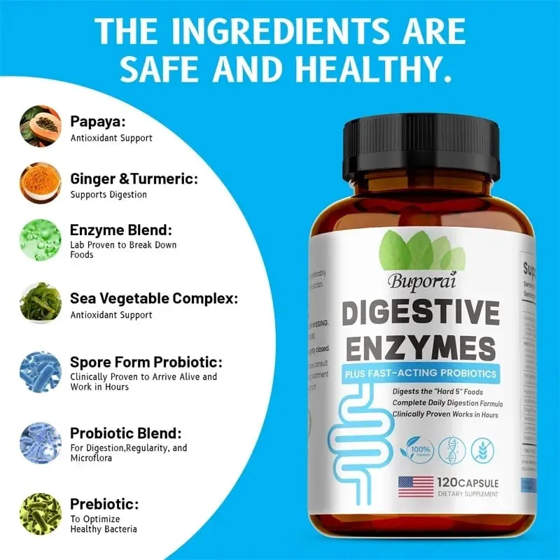 Digestive Enzymes Supplement - Digestion and Intestinal Health for Adults Men and Women Promotes Nutrient Absorption — image 4