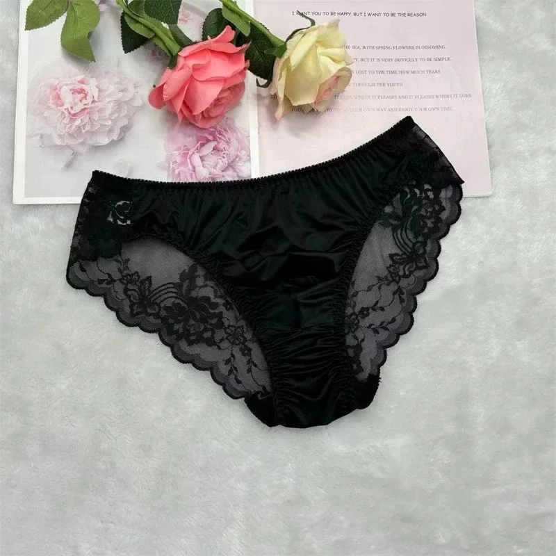 Fashion Underpants For Men Erotic Sissy U Convex Pouch Ultra-Thin Breathable Jacquard Lace Large Underwear gay underwear — image 8