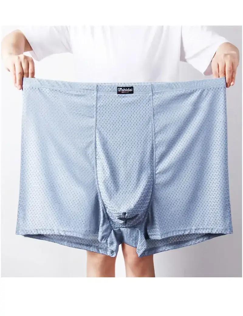 4 Pack Men's Big Size Boxer Shorts (9XL-13XL) Breathable Mesh Underwear Comfort Fit, Stretch Waistband Plus Size Men's Undies
