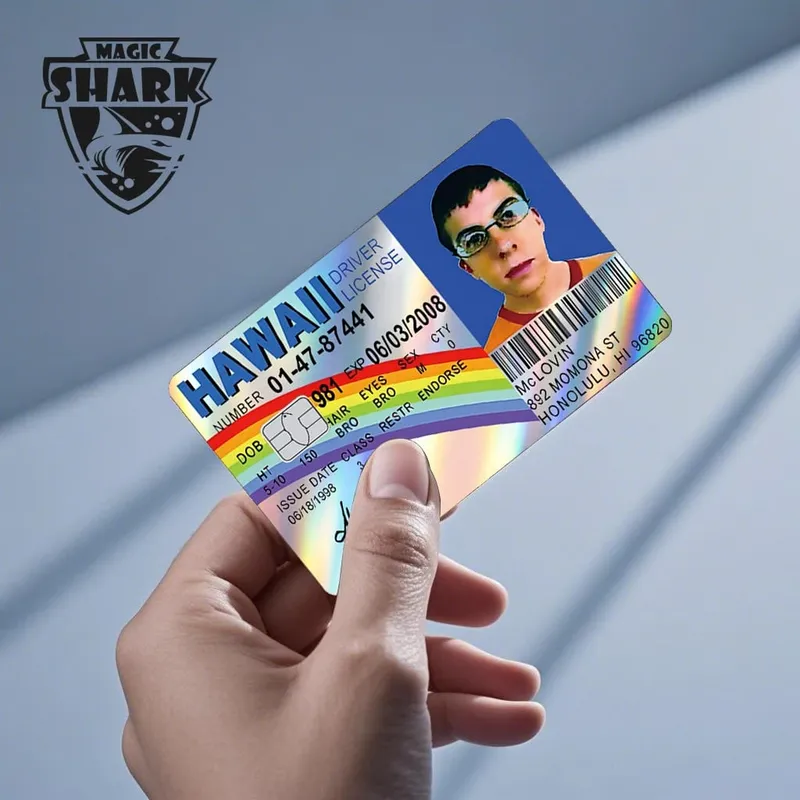 Magic Shark Mcloving Spider Anime Shinny Laser Holographic Matte Skin Film Sticker for Debit Bank Credit Card — image 1