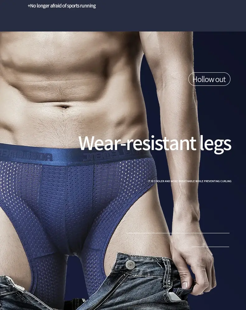 Sports Underwear Men's Fitness Ice Silk Thin Training Quick Drying Running Extended Anti-Wear Leg Non-Wearing Boxer Briefs — image 9