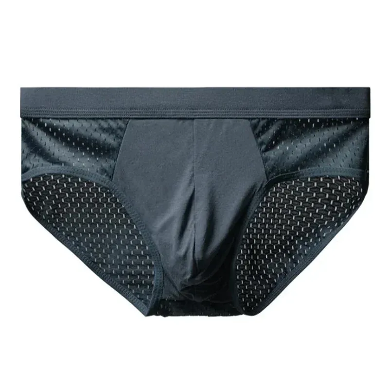 Panlalaking Ice Silk Underwear Briefs Breathable Underwear Bamboo Carbon Fiber Anti-Bacterial Comfortable Hollow Underwear Pantalon Malamig — image 12