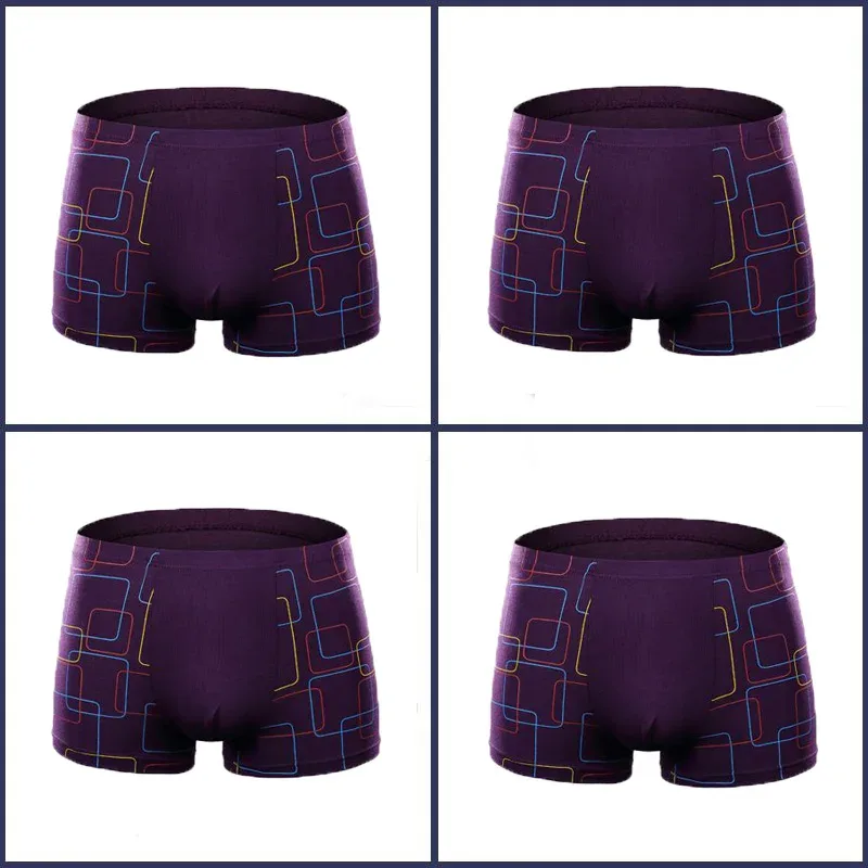 4PCS Mens Boxer Shorts Modal Underwear Sexy Striped Underpants Breathable Boxers Bamboo Fiber Panties Male Plus Size XXL-7XL — image 25