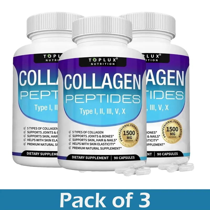Cápsulas de péptidos de colágeno múltiple 1800 mg - Las píldoras complejas de colágeno de proteína hidrolizada promueven la piel y las articulaciones del cabello para hombres y mujeres — image 9