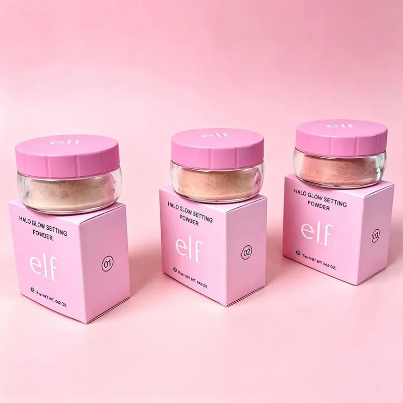 E.L.F. Halo GLOWSETTING POWDER Brightens Skin Tone Softens Setting Powder Loose Powder and Loose Powder