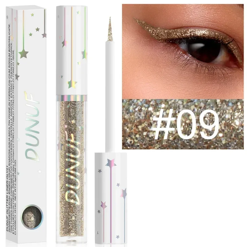 Shiny Liquid Eyeliner Pen Black Glitter Pigment Eye Liner Ultra-fine Quick-dry Waterproof Non-smudge Eyes Makeup Cosmetics
