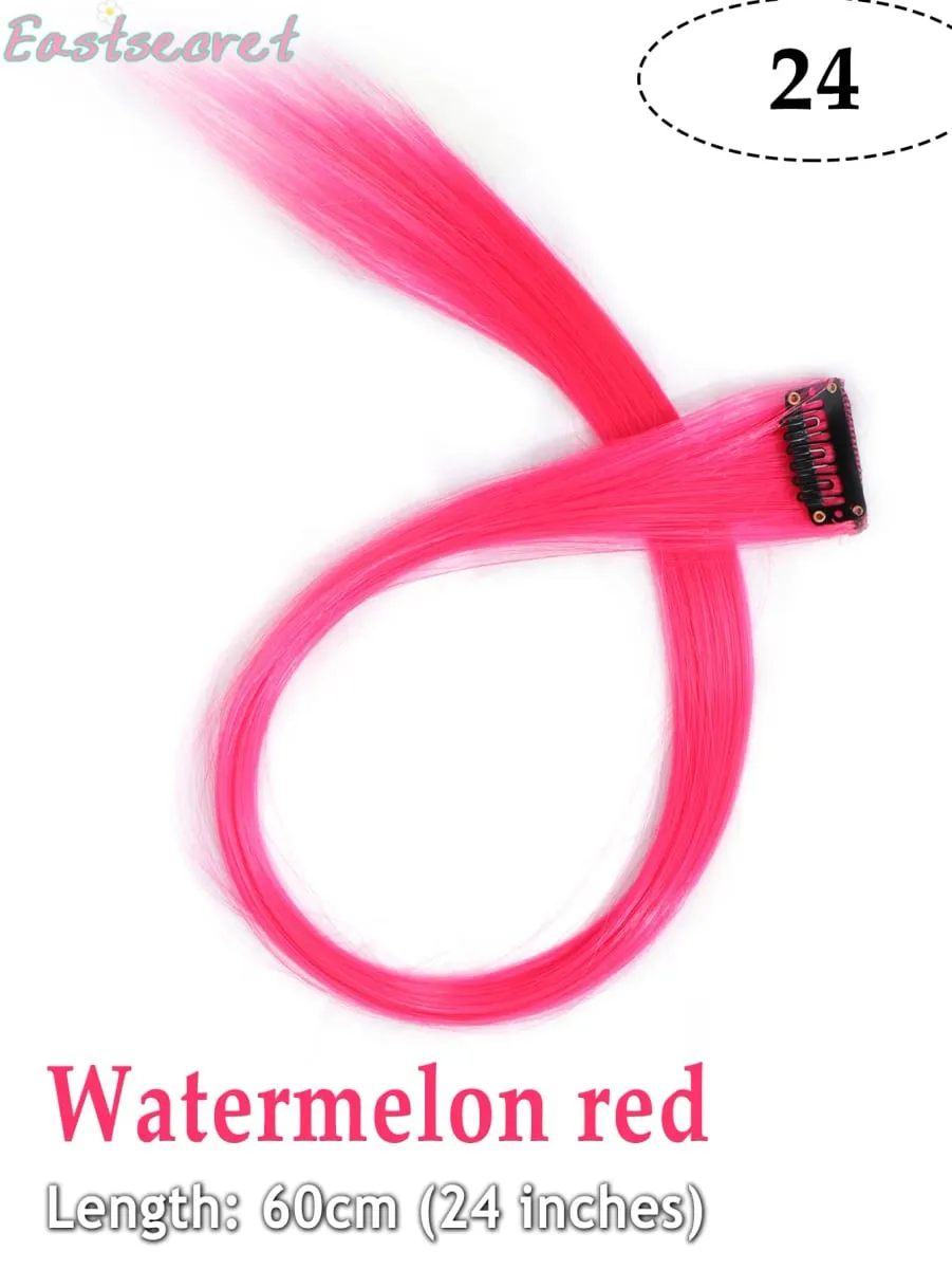 Long Straight Hair In Extensions Synthetic Clip In Hair Extensions for Women Halloween Christmas Party Cosplay Multiple Colors — image 23