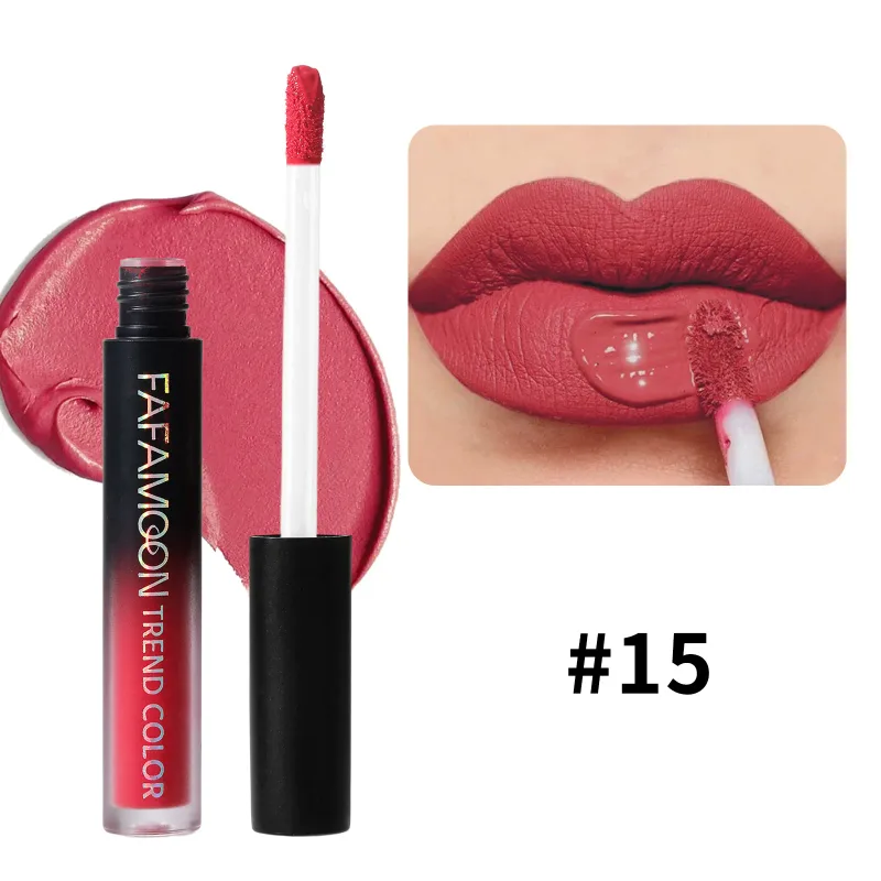 Non Stick Cup Liquid Lipstick 18 Colors Nude Pigment Lasting Lip Gloss Matte Finish Resistant To Fading Waterproof Lip Cosmetics — image 15