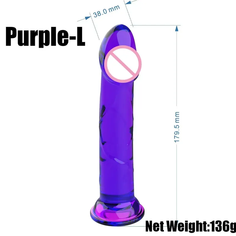 Plugue anal roxo realista com ventosa forte, base de gelatina, brinquedo sexual em vários tamanhos para mãos livres, jogo anal para — image 14