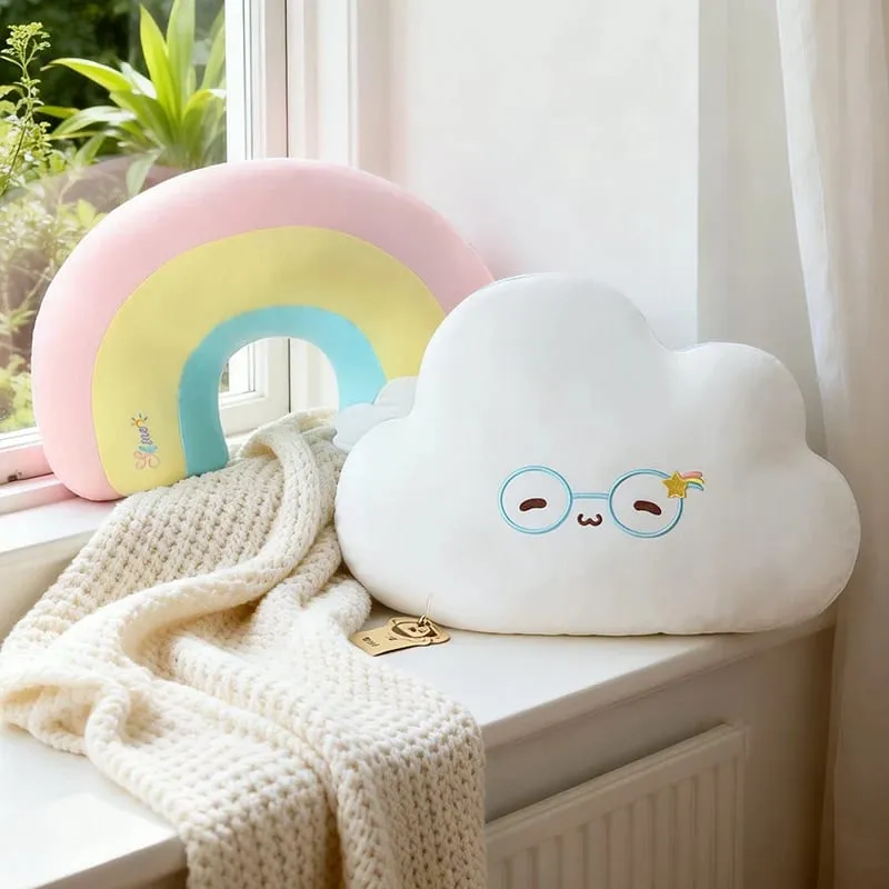 Creative Weather Series Rainbow Cloud หมอน Plush นุ่มน่ารักการ์ตูน Kawaii ตุ๊กตาตุ๊กตาเด็กโซฟาเบาะตกแต่งบ้าน — image 3