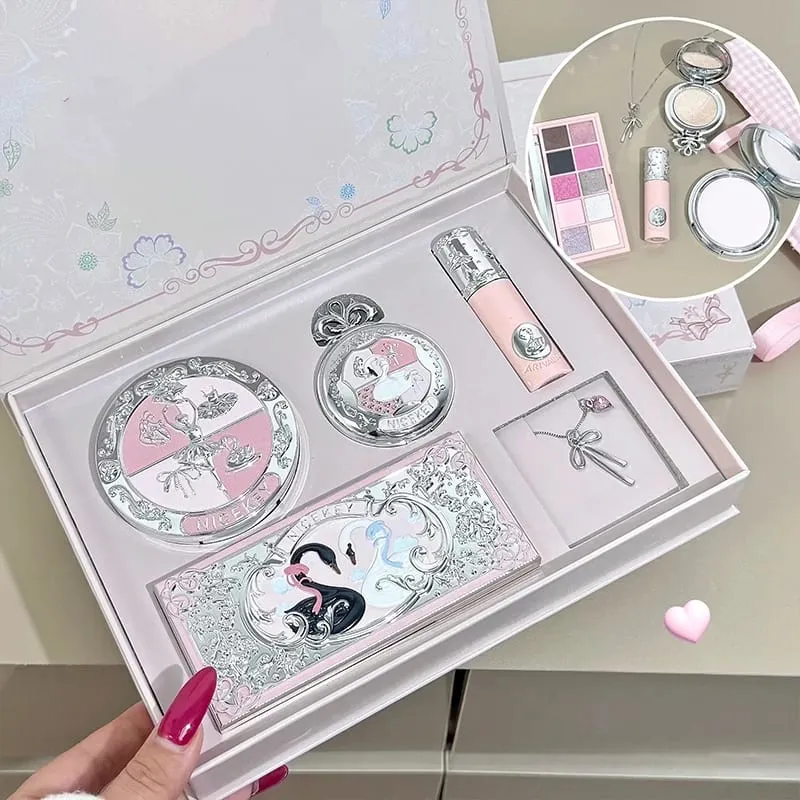 Makeup Sets Include 1*Lip Stain 1*Pressed Powder 1*Highlight Powder 1*Eyeshadow Palette With Necklace Gift Cosmetics Kit