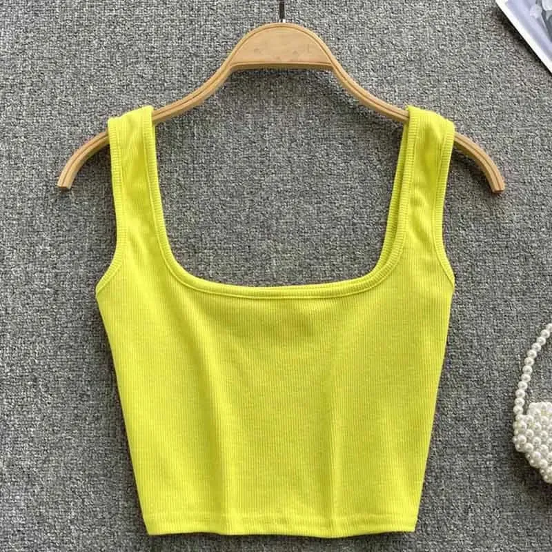 Tank Top Women Sexy Backless Y2k Top Slim Fit Bottoming Blouse Solid Crop Top Sleeveless Camis Mujer — image 20