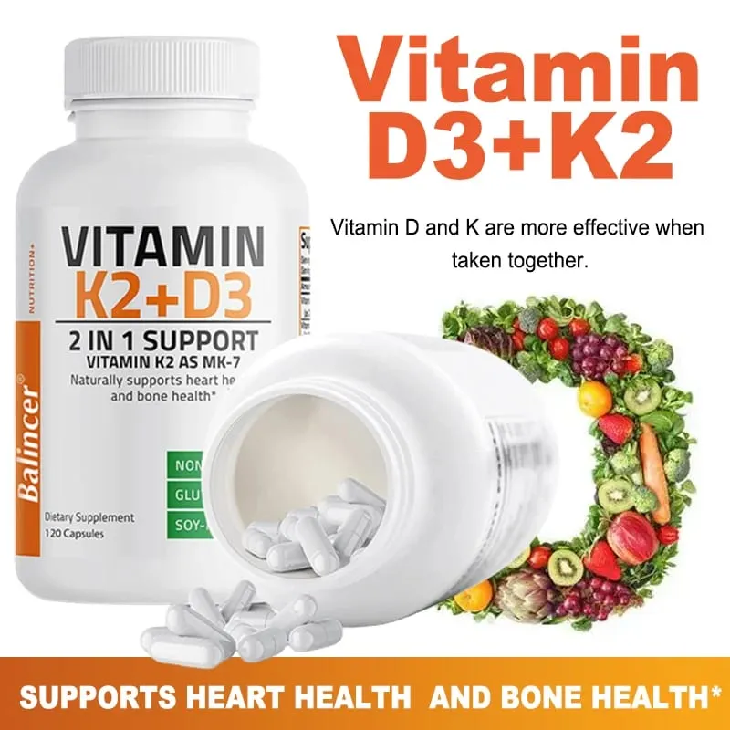 Vitamin D3 + K2(MK7) Supplement - Bone Joint Heart Immune Teeth and Skin Health Support - Non-GMO Supplement — image 7