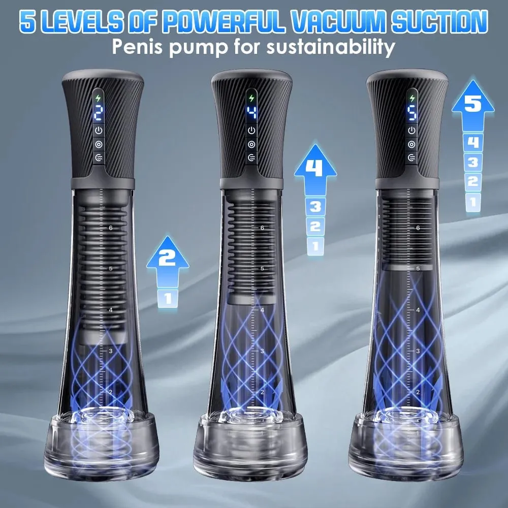 Tự Động Nam Masturbators Dương Vật Bơm Giới Tính Máy Stroker Hút Chân Không Đồ Chơi Tình Dục Người Lớn Cho Nam 5 Cấp Độ Hút 6 Chế Độ Luyện Tập — image 3