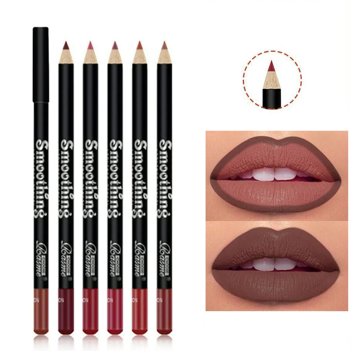 Pelapik Bibir Matte Kalis Air 6 Warna - Formula Tidak Pemindahan Tahan Lama Kemasan Matte 6 Warna Serbaguna — image 3