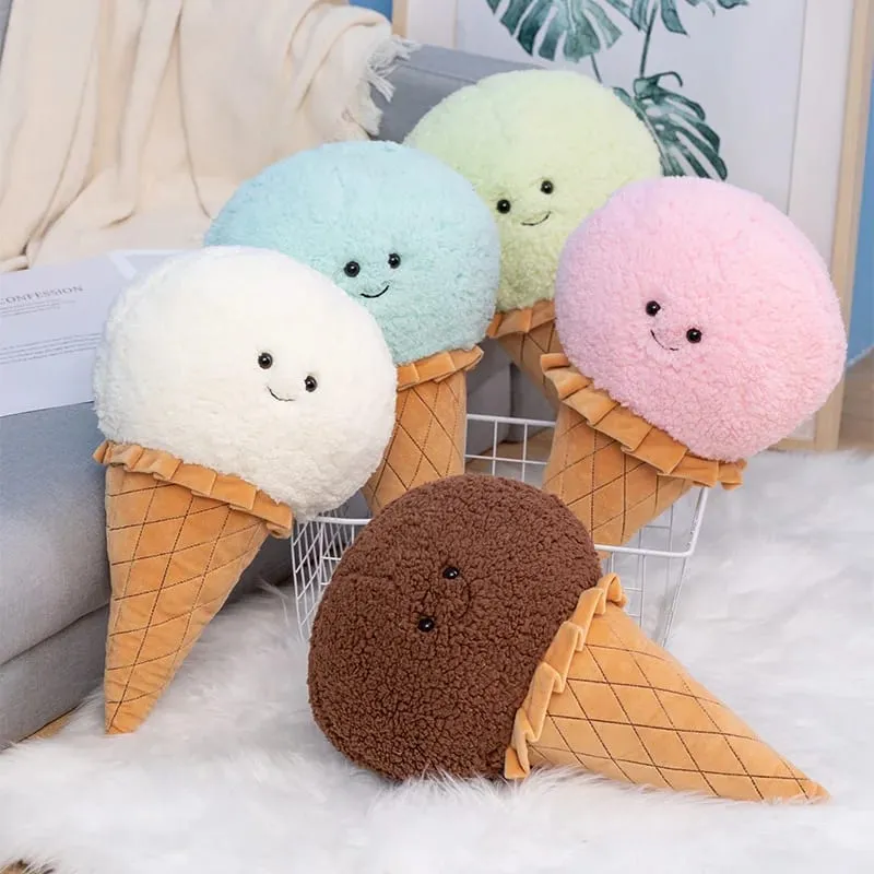 46cm Cute Cartoon Ice cream Plush Toy Stuffed Food Snack Pillow Cushion Cone Kids Toys Kawaii Room Decor Birthday Gift for Kids — image 8