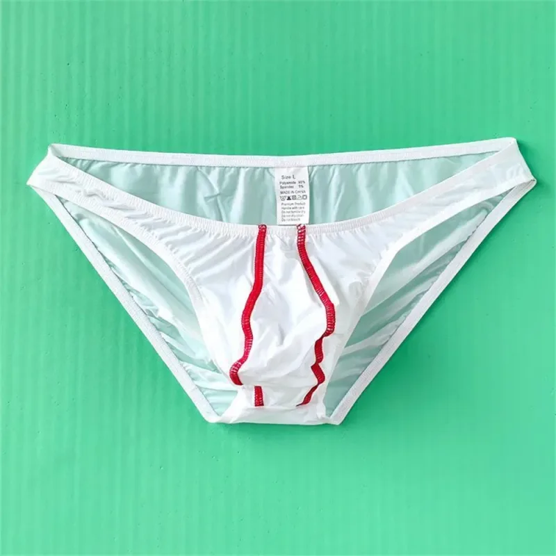 Hai Dây Sọc Ice Silk Quần Đùi Dành Cho Nam Plus Kích Thước Quần Lót Gợi Cảm U Lồi Quần Lót Eo Thấp Bugle Túi Quần Lót Nam — image 11