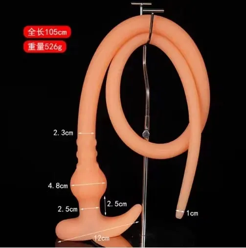 Super dlouhý anální kolík Whip Silikon Nositelný anální kolík Dutý klystýr Vaginální čistící dilda Deeper 18+ Sexuální hračky pro dospělé pro páry — image 8