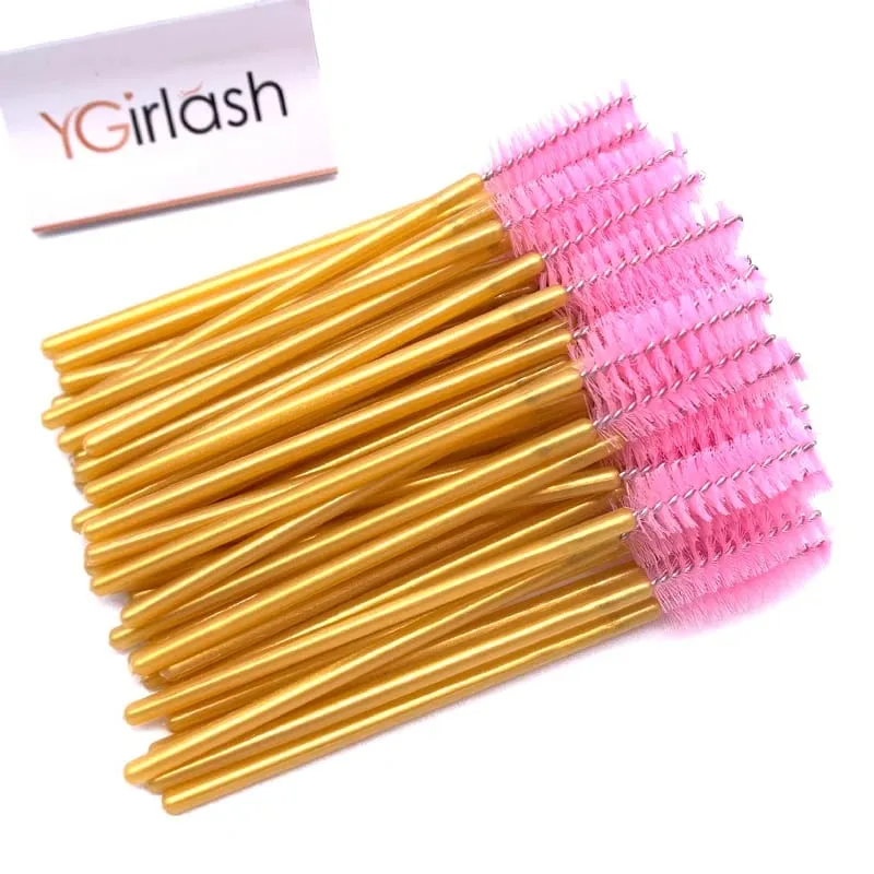 YGirlash 50Pcs Lash Swans Crystal Eyelash Applicator Μίας χρήσης Διαμαντένια λαβή Nylon Mascara Wands Brush Cosmetic Tools — image 26