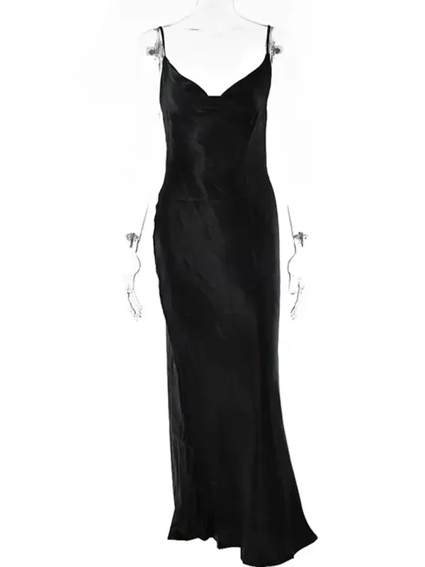 MO Sexy Spaghetti Strap Backless Maxi Dress Women Satin Lace Up Trumpet Evening Dress Elegant Bodycon Party Dresses 2026 — image 9