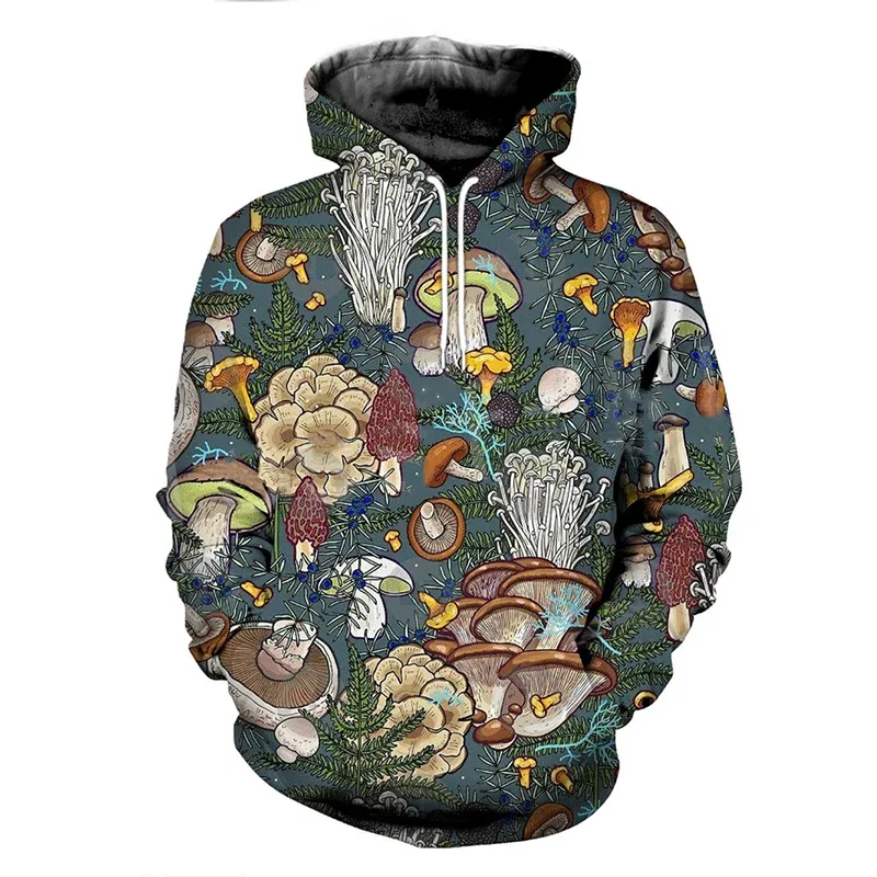 Fashion Colored Mushroom Pattern 3D Printed Hooded Sweatshirt Casual Super Large Hooded Sweatshirt Street Harajuku Men Pullover — image 7