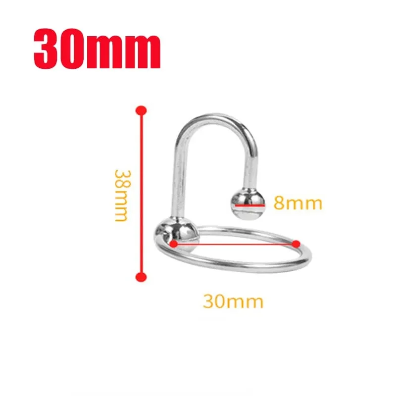 SM Urethral Dilator Cock Ring Stainless Steel Ejaculation Delay Penis Ring Metal Bead Delay Lock Fine Penis Plug Sex Toy for Men