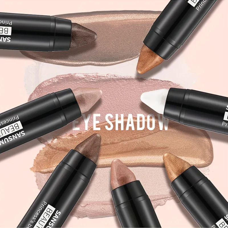 7-color waterproof eye shadow stick pearlescent matte treatment to create a natural and lasting eye makeup flash. — image 6
