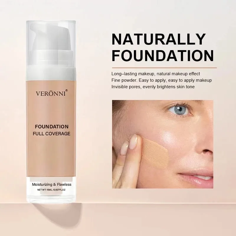 3pcs Beginner Face Makeup Kit-Matte Foundation Makeup Hydrating Primer Oil-Control Loose Powder Full Coverage Face Concealer — image 4