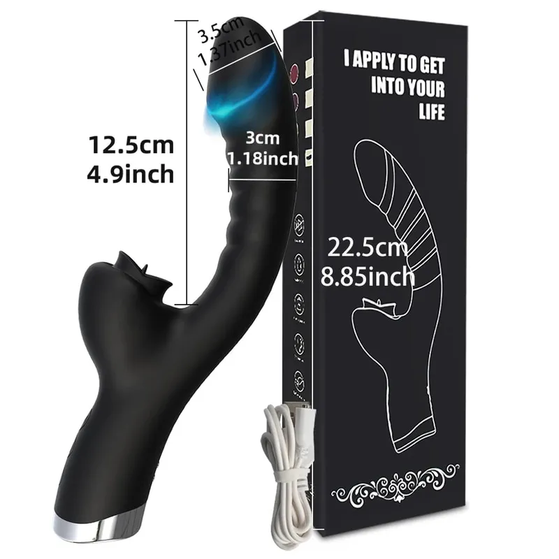 20 režimů Aplikace Porn Tongue Dildo Vibrátor Bod G Bod G Vagina Masážní hůlka Stimulátor olizování klitorisu Dospělé Ženy Ženy Sexy sexuální hračky — image 8