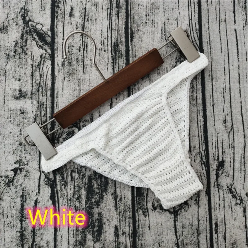 Hot Men Women Breathable Underwear Hand Crochet Low Rise Gstring Swimming Sunbathing Thong Sissy Panties Трусы Мужские — image 24