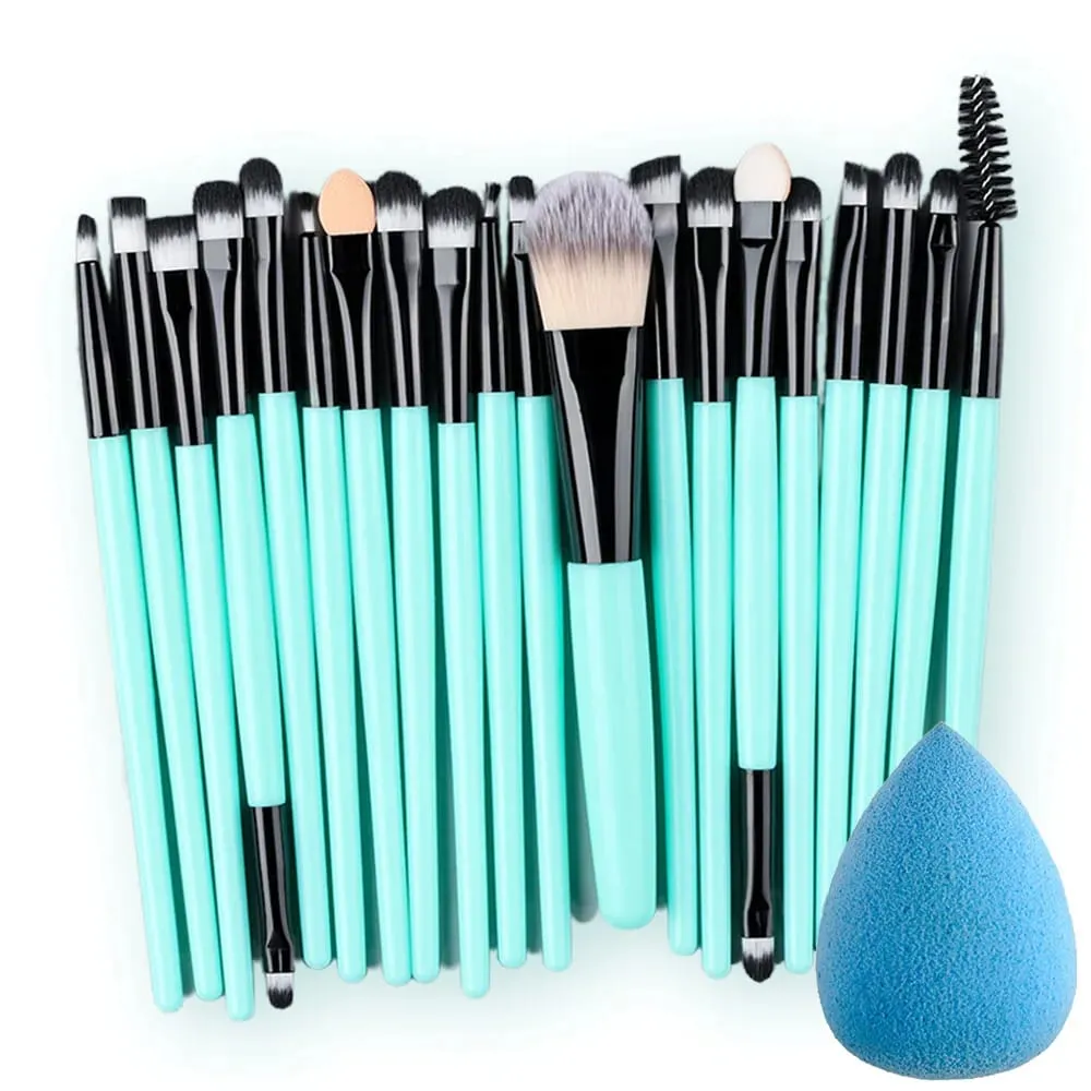 20PCS Makeup Brushes Set for Cosmetics Foundation Blush Powder Eyeshadow Kabuki Blending Brush With Powder Puff Beauty Tools — image 1