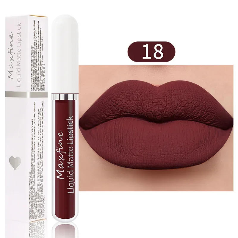 10 Color Waterproof Matte Velvet Lip Glaze Long-Lasting Silky Red Liquid Lipstick High Pigmented Lip Gloss Sexy Makeup for Women — image 12