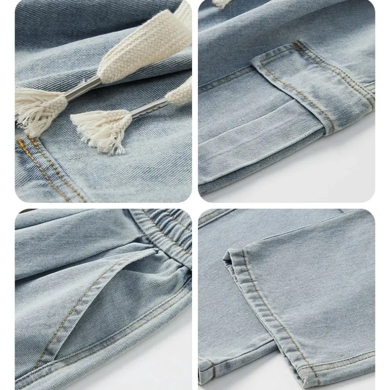 Large Pocket Baggy Jeans Men's 2025 New Spring Classic Straight Denim Trousers Street Y2K Elastic Waist Casual Cargo Pants — image 6
