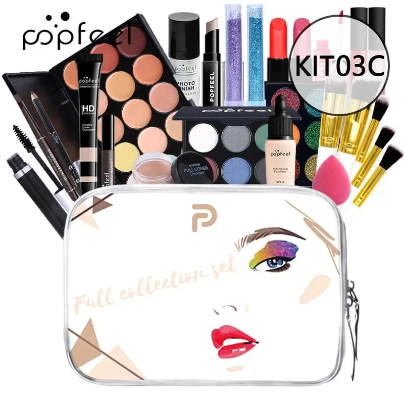 Christmas Makeup Gift Box Foundation Eyeshadow Powder Long Lasting Lip Ink 27 Pieces Birthday Gifts Makeup for Women Full Kit — image 16
