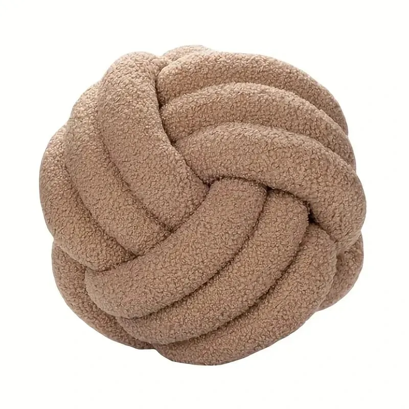 Home decoration Knotted Ball Pillow Indeformable Ecofriendly Knotted Ball Plush Pillow Hand-woven Knotted Ball Back Throw Pillow — image 9